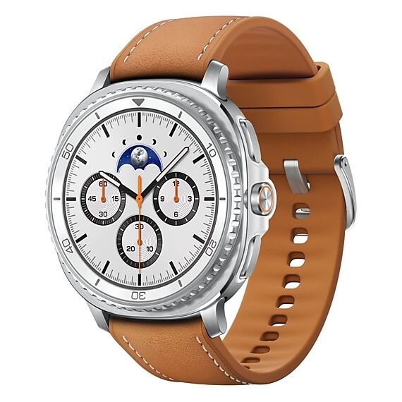 Galaxy Watch8 Classic | 46 мм | 4G LTE | White | Hybrid/Camel | S/M/L, Размер: 46 мм, Цвет: White, Тип ремешка: Hybrid, Цвет ремешка: Camel, Размер ремешка: S/M/L, Подключение часов: Bluetooth / Wi-Fi + 4G LTE